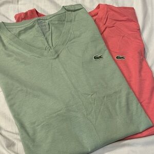 Lacoste Light Green Tee with Subtle Purple Logo